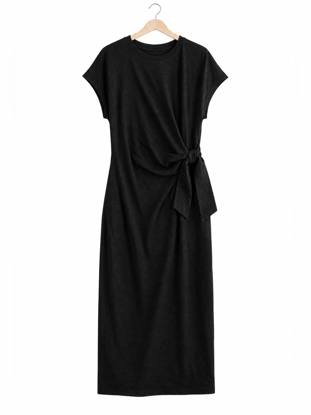 Sonoma Black Side Tie Knit T-Shirt maxi Dress Plus Size 2X NWT minimalist chic